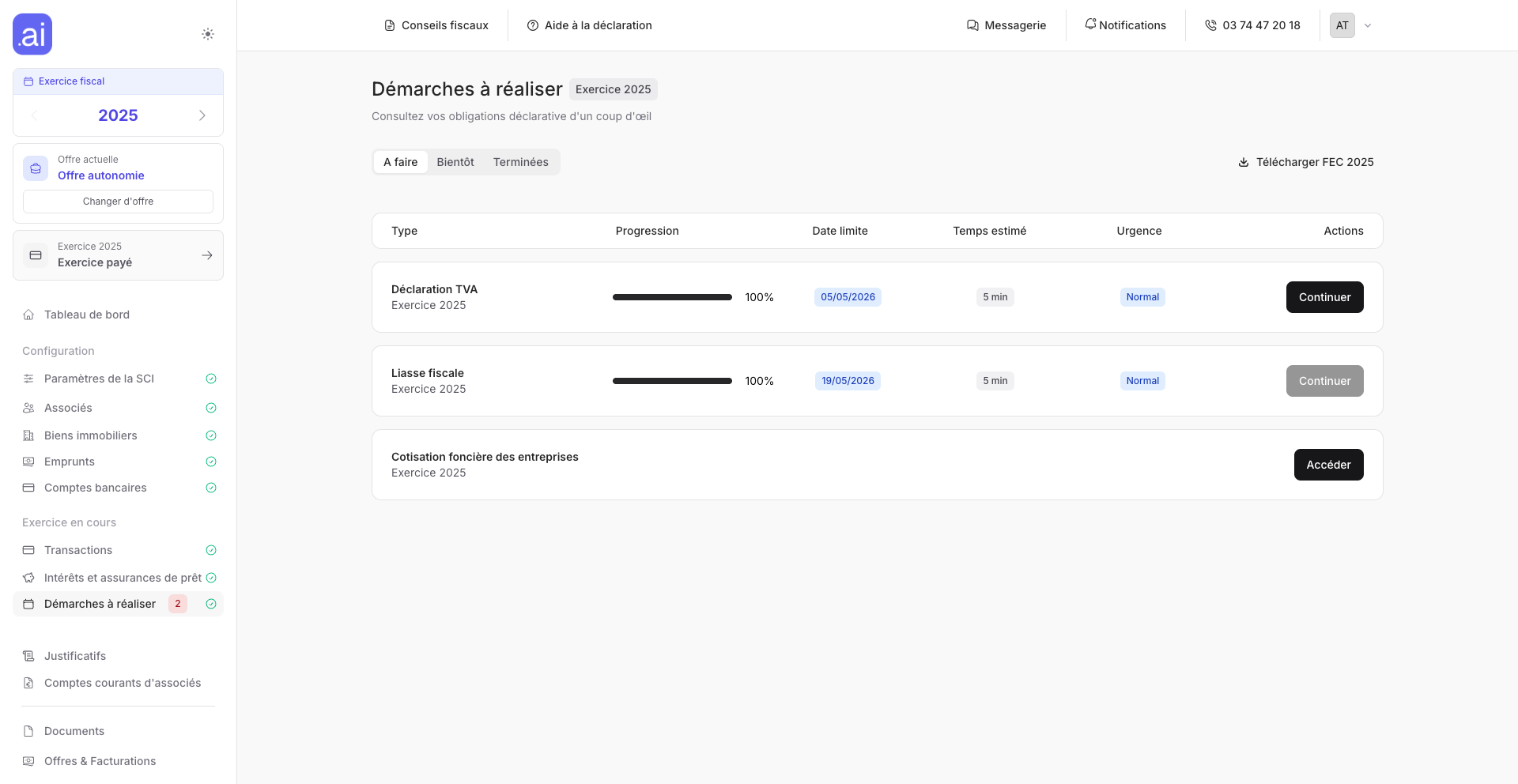 Déclarations fiscales