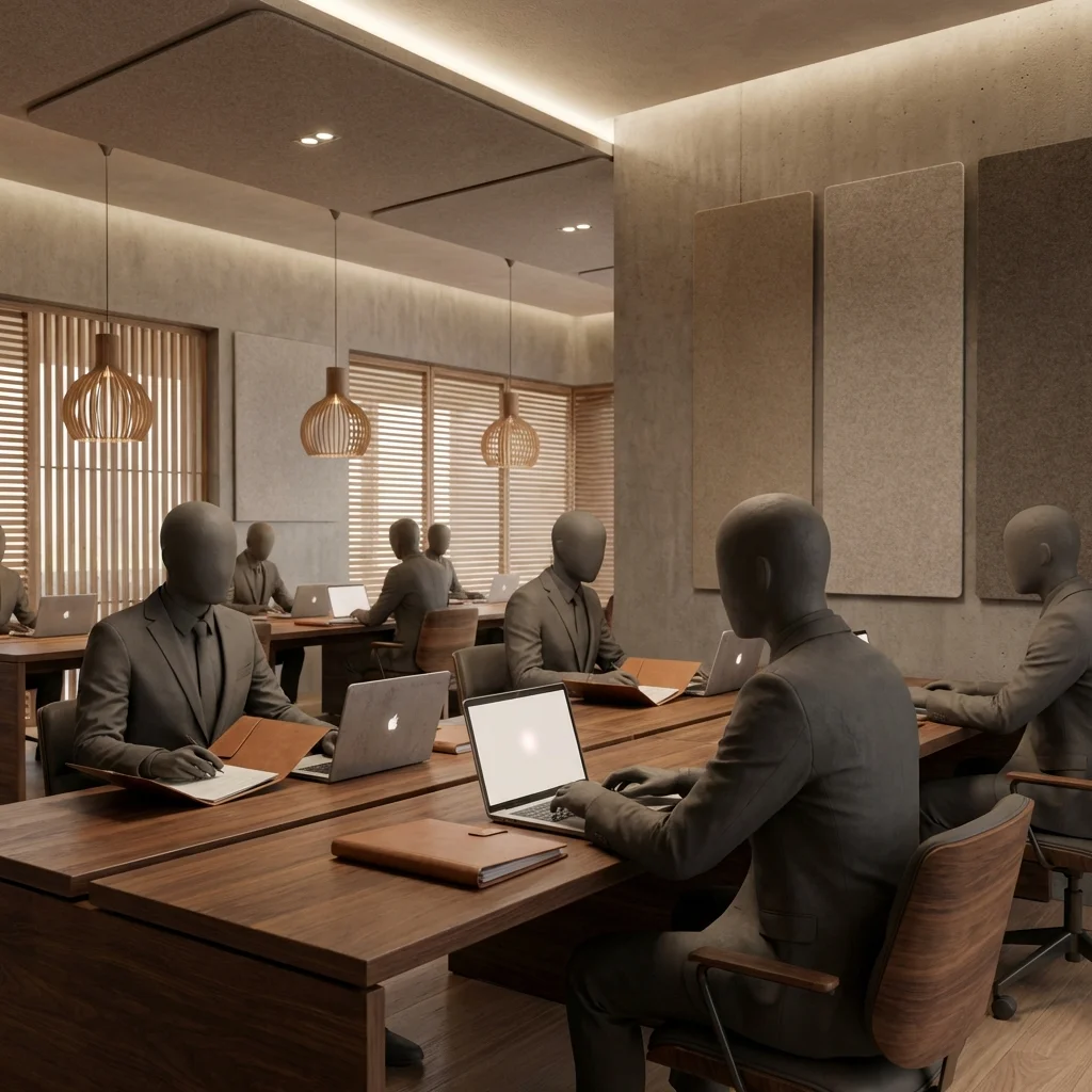 Équipe SCI AI au travail dans un bureau moderne